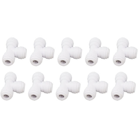10 Stück 8 mm 5/16" Schnellkupplungs-T-Stücke, Sofortverbindung, wasserdichte Kunststoffverschraubung für Schläuche, Zubehör für Heimbrauer