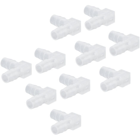 10 Stück 90°-Aquariumwinkel aus Kunststoff, 8-mm-Schlauchanschluss, L-förmiger Schlauchverbinder