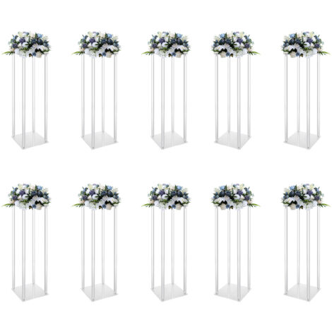 10 Stück Acryl-Blumenständer 202060cm Acryl-Vase Hochzeits-Highlights, 10 Stück Blumenständer aus transparentem Zylinder, geometrischer Präsentationsständer für die Innendekoration