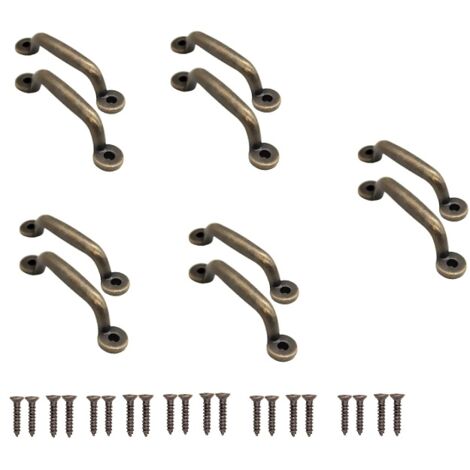 10 Stück antike Bronze-Schubladengriffe für Schiebetüren, Schränke, Kommoden, Küchen, Sideboards, Truhen, 90 x 22 mm