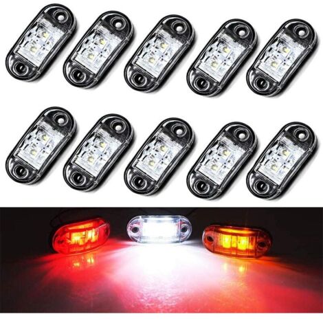 10 Stück Arbeitsscheinwerfer, 12 V, wasserdicht, für Auto, externe Lampe, Warnrücklicht, Signallampe für LKW-Anhänger, Auto (weiß)