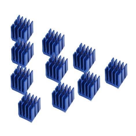 10 Stück blaue Aluminium-Kühlkörper für Schrittmotoren, 3D-Druckerkühlung