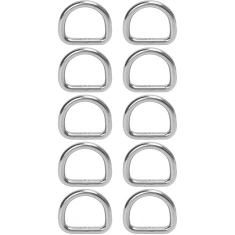10 Stück D-Ringe aus Edelstahl 316, nahtlos geschweißt, Zubehör für Surfbretter und Kajaks, 6 mm, 30 x 27 x 6 mm