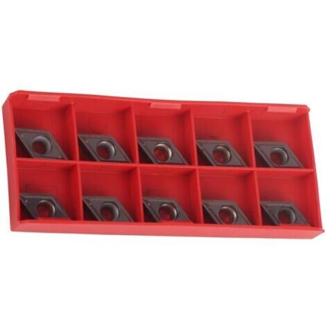 10 Stück DCMT070202 Hartmetall-Wendeschneidplatten für CNC-Maschinen, Drehwerkzeuge mit Schneidplatten und Aufbewahrungsbox.