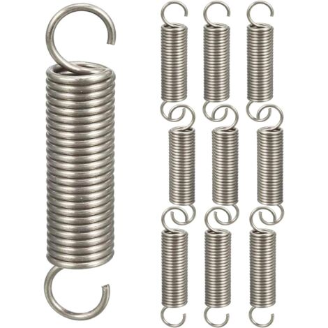10 Stück Doppelhakenfeder-Zugfedern, Druckfedern, Hakenfeder-Sortiment, 1,2 x 11 x 45 mm