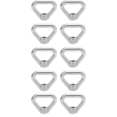 10 Stück Dreieck-Befestigungsmuttern 304 Edelstahl Silber M8 für Industrieanlagen, Kräne, Metallurgie, Bergbau