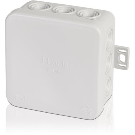 10 Stück f-tronic Feuchtraum-Abzweigkasten IP54, 75x75x40mm, grau, E125