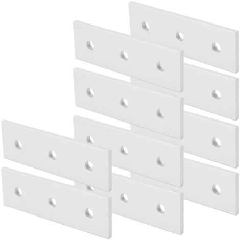 10 Stück flache Aluminium-Verbindungsplatten für 3030-Profile, gerade Befestigung mit 3 Löchern