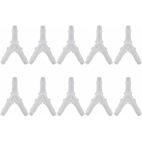 10 Stück flexible Y-förmige Verbindungsstücke für Aquarium, Luftpumpe, 3-Wege-Verteiler (4,8 mm)
