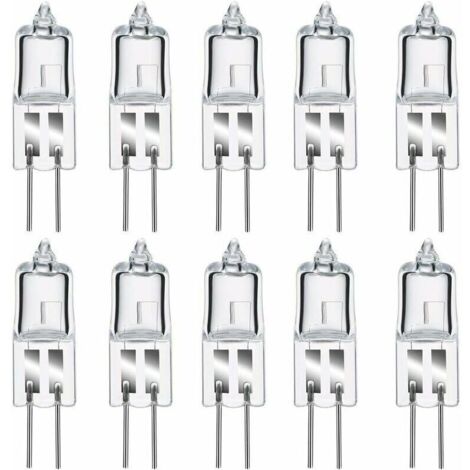 10 Stück G4 50W 12V Halogenlampen, warmweiß 2800K, dimmbar, klare Kapsel