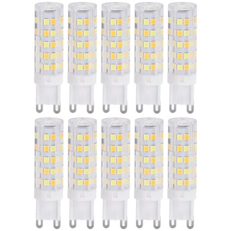 10 Stück G9 220V dimmbare Keramik-LED-Lampen, 7W 64 LEDs für Kronleuchter, Halogenersatz