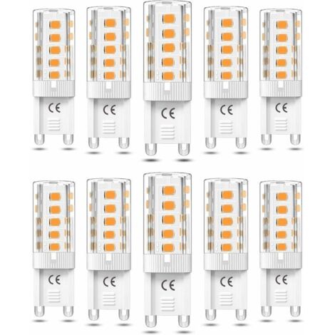 10 Stück G9 LED-Glühbirne, nicht dimmbar, 5 W, Warmweiß 3000 K, G9 LED-Lampen, entspricht 50 W Halogen, AC110/220 V [Energieklasse F]
