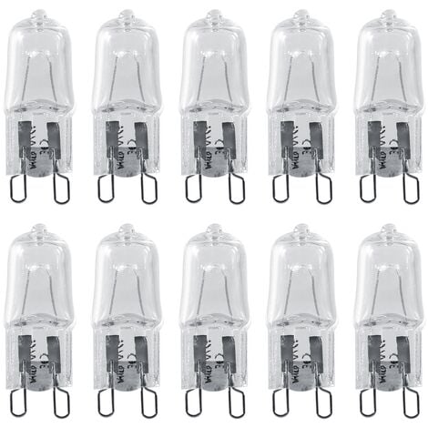 PRENFLE 10 Stück G9-Sockel-Halogen-Glühbirne, 120 V, 40 W, Beleuchtungsersatz für Zuhause, warmwei, hell