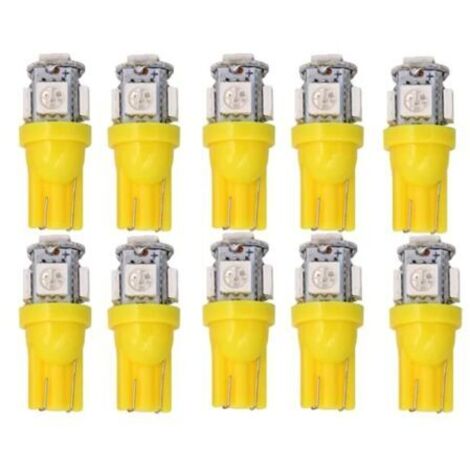 10 Stück gelbe Lichter, T10 w5w LED 5050SMD 12V DC 10 Stück