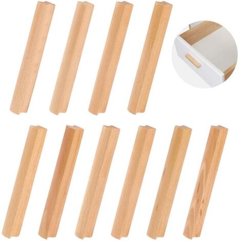 10 Stück Holzmöbelgriffe, Holzschrankgriffe, 128 mm Lochabstand, universelle Holzküchenschrankgriffe
