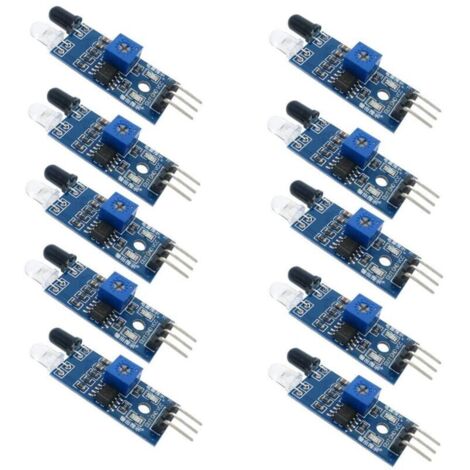 10 Stück Infrarot-Hindernisvermeidungssensormodule für Arduino Smart Car Roboter, 3-Draht-Reflexions-Fotoelektrischer Sensor für Arduino Smart Car Roboter