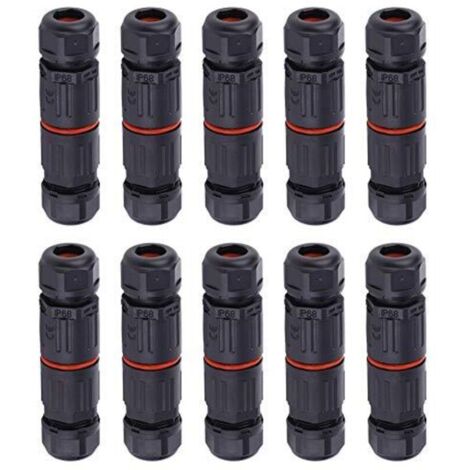 10 Stück IP68 wasserdichte Kabelverbinder, 0,5 mm²–2,0 mm² 3-polige Anschlussdosen-Kabelverbinder für...