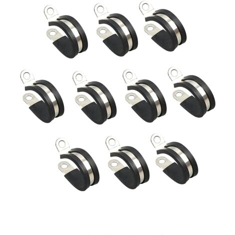 10 Stück Kabelschelle, Ø 30 mm, Metallrohrschelle, Schlauchschellen mit Einsatz, Kabelschelle, Metallschlauchschelle, P-Klemmen zur Befestigung von Kabeln, Leitungen und Rohren