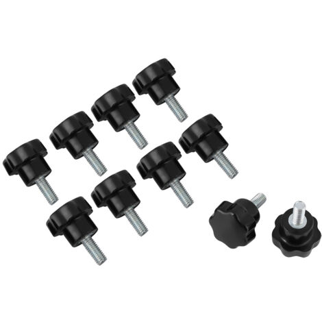 10 Stück Kunststoff-Sternknaufgriffe M5x16mm Werkzeugmaschinenzubehör Schwarz