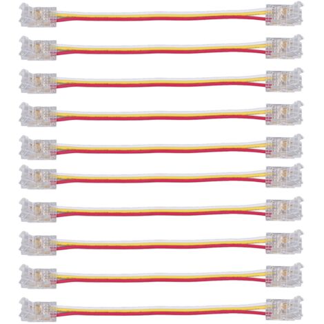 10 Stück LED-Lichtleisten-Anschlüsse, 3-polig, 8 mm, sicherer PC, starke Kompatibilitt, COB-LED-Streifen-Anschlüsse für Zuhause, Party, Büro