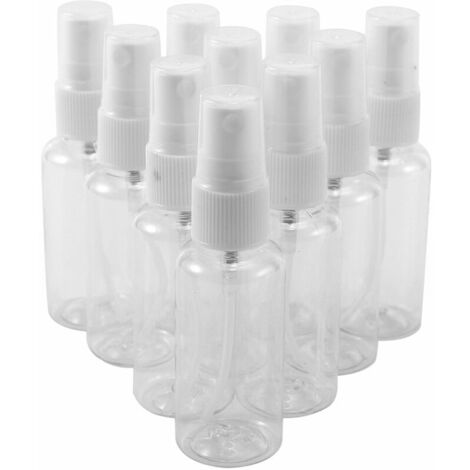10 Stück: leere 30-ml-Flasche, Flüssigkeitsflaschen, Zerstäuber, Sprühflasche, leerer, durchsichtiger Kunststoff, Sprühflasche mit feinem Nebel, Reise-Beauty-Parfüm-Sprühflasche