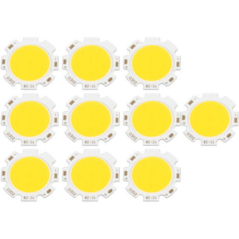 10 Stück leistungsstarke 3-W-COB-LEDs, warmweiße runde Glühbirnen, leistungsstarke Lampe