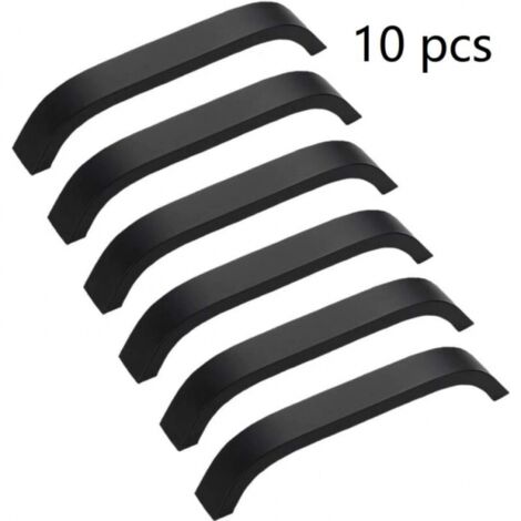 10 Stück Lochmitte 128 mm schwarze Möbelgriffgriffe mit Schrauben für Küche, Schlafzimmer, Schrank, Schublade, Knauf aus Aluminiumlegierung