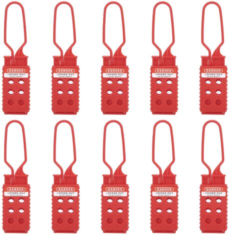 10 Stück Lockout Haspe 6 Löcher Isolierung Tagout Haspe Multi-Personen-Management Sicherheitsvorhängeschloss Verriegelungshaspe für die Wartung von Industrieanlagen