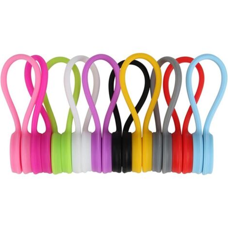 10 Stück magnetische Kabelbinder, wiederverwendbare Kabelbinder, magnetische Silikon-Kabelmanagement-Produkte zur Organisation