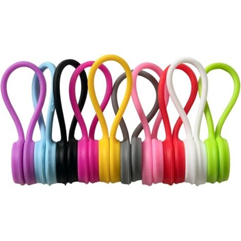 10 Stück magnetische Kabelclips, wiederverwendbar, wiederverwendbarer USB-Kabelmanager für Büro, Schule, Zuhause