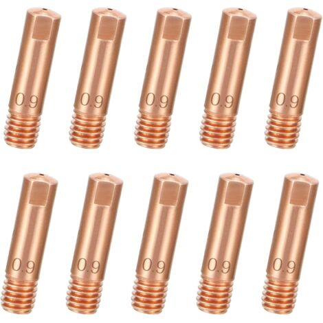 10 Stück MIG-Schweißdüsen, 0,9 mm Kontaktspitze 0,9 Schweißdüse für MIG/MAG-Schweißbrenner MB15 MIG/MAG AK15 (0,9 x 25 mm)