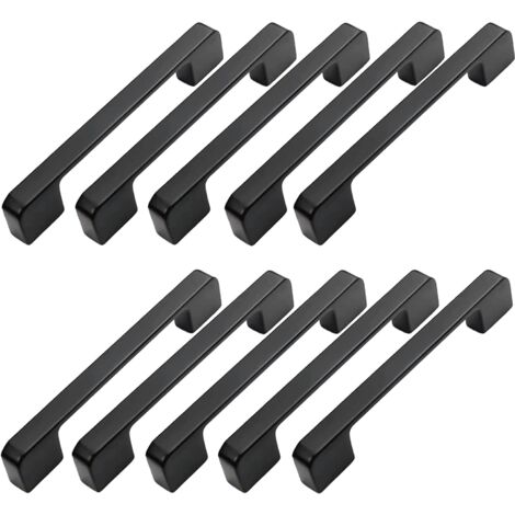 10 Stück Möbelgriff, Achsabstand 96 mm, schwarzer Küchentürgriff, Möbelstangengriff, schwarzer Küchengriff, 96 mm