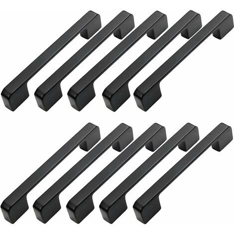 10 Stück Möbelgriff-Mittelabstand 96 mm, schwarzer Küchentürgriff, Möbelstangengriff, schwarzer Küchengriff, 96 mm