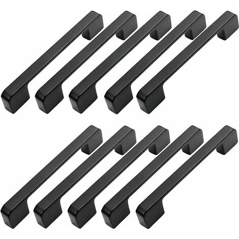 10 Stück Möbelgriff-Mittelabstand 96 mm, schwarzer Küchentürgriff, Möbelstangengriff, schwarzer Küchengriff, 96 mm