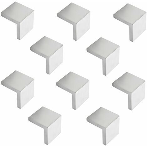 10 Stück Möbelknöpfe NORTHAMPTON Länge 40 mm Höhe 40 mm Edelstahl gebürstet Knopf Schrankknopf