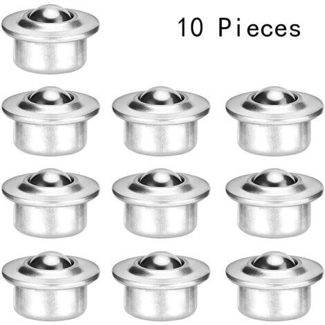 10 Stück Möbelkugelrollen, Transferkugeln, Lenkrollen auf Kugel, Kugelrollen, für Laufbandgetriebe, Möbel, Sofa, Kühlschrank, mobiles Lager (Silber)