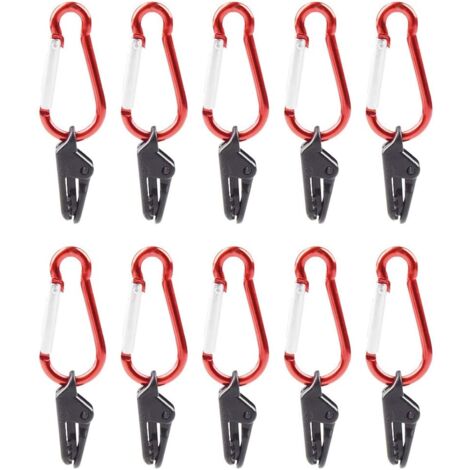 10 Stück Planen-Clip mit Karabiner, Zelt-Clip, Camping-Zelt-Markisen-Clip, Kunststoff-Zelt-Planen-Clips, Zelt-Druckknöpfe für Outdoor-Aktivitäten