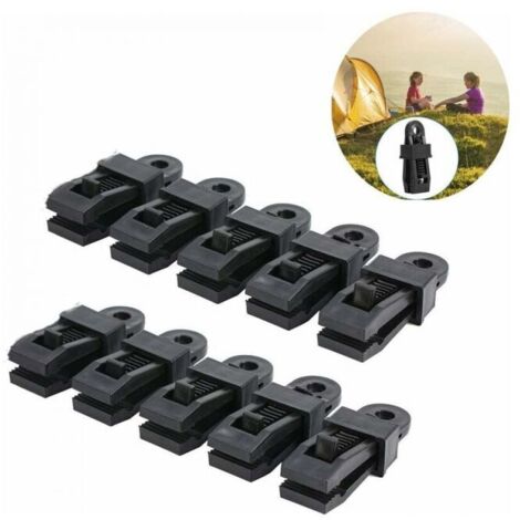 10 Stück Planenclips, Planenclips für den Außenbereich, winddichte Markisenclips mit fester Schnalle, multifunktionale Windseil-Schnallenclips, Zeltzubehör FLITI
