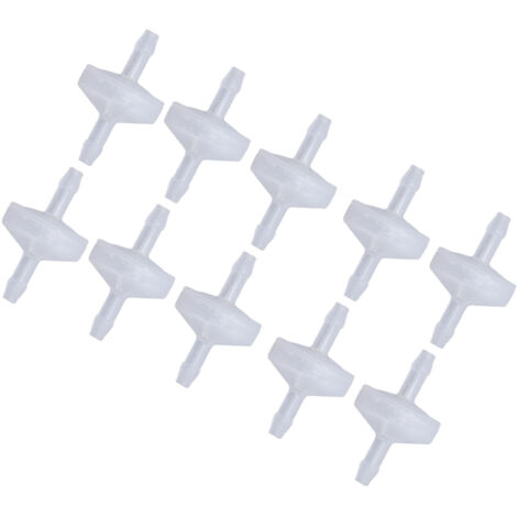 10 Stück PP-Kunststoff-Rückschlagventile, ozonbeständig, 3 mm transparente Einwegmembranventile