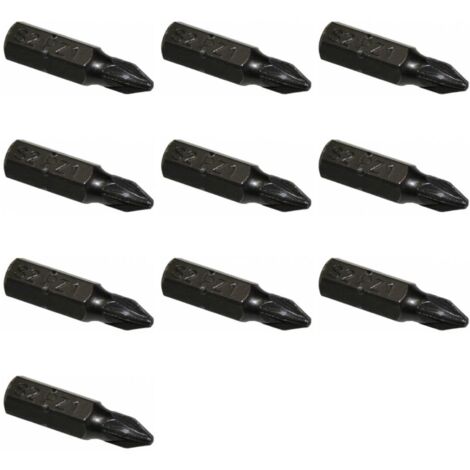 10 Stück PZ1 Kreuz Bit 25mm Kreutz Bits aus S2 Stahl 10er Pack