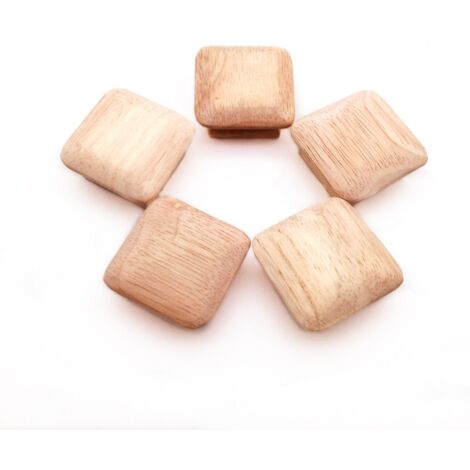 10 Stück quadratische Holzknöpfe, Holzschrankgriffe, Kleiderschrankgriffe, Kommodenknöpfe, Schrankmöbelgriffe, Hardware
