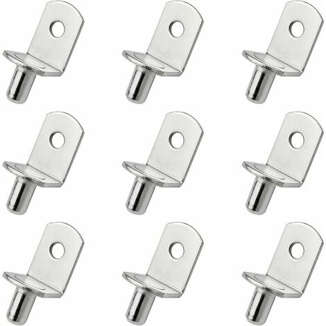 10 Stück Regalhalterungsstifte Metallregalhalterungsstifte Regalklammern L-Form-Halterung für Holz- oder Glasschränke, Bücherrega (5 mm)