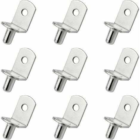 10 Stück Regalstützenstifte aus Metall, Regalstützen, Stifte, L-Form, Stützhalterung für Holz- oder Glasschränke, Bücherrega (6 mm).