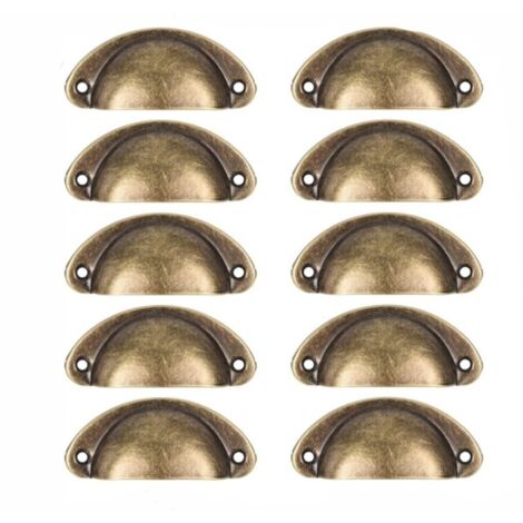 10 Stück Retro-Möbelgriffe, Schubladengriffe, geeignet für Schränke, Kleiderschränke, Kommoden, Küchenschubladen, Eisenlochabstand 61 mm