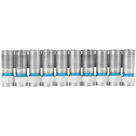 10 Stück RG6-Stecker Typ F für Satelliten- und Videoantennen (F-008)