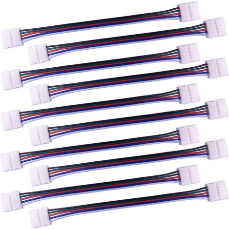 10 Stück RGBW-Anschlusskabel, 5-polige Lampe, 10 mm LED-Streifen-Lichtkonverter, lötfreier LED-Streifen-Adapter zum Verbinden von 2 SMD 5050 RGBW-LED-Streifen miteinander, 17 cm lang