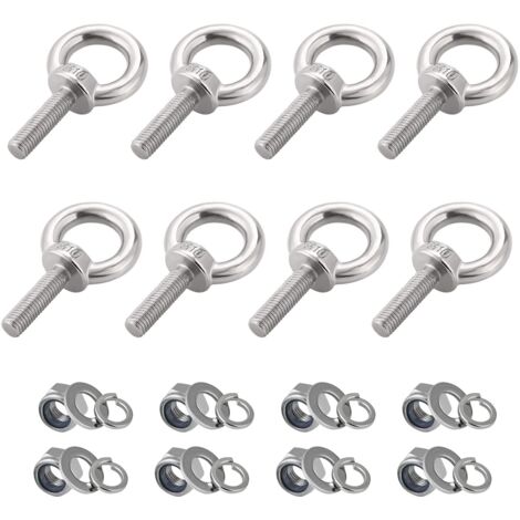 10 Stück, Ringschrauben mit Muttern, Ringschrauben aus Edelstahl, Ringschrauben für Maschinenschulterhebevorrichtungen, hochbelastbare Schrauben, M10 x 35 mm