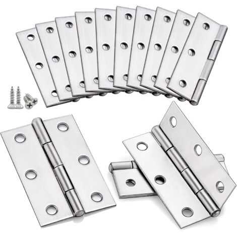 10 Stück Scharniere klappbar 44mm × 31mm, Edelstahlscharnier Klavierband Scharniere Kleinscharnier Scharnier Türscharnier für Türen Fenster Schränke mit 40 Schrauben