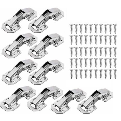 10 Stück Schranktürscharniere mit Schrauben, 3 Zoll 90° Möbelscharniere für Küchenschranktüren MUMU