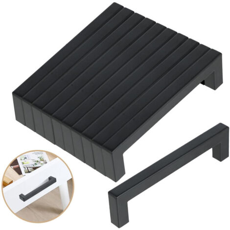 10 Stück schwarze Edelstahl-Möbelgriffe, 128 mm, Edelstahl-Küchengriffe, moderne Schubladengriffe für Küchen-, Badezimmer- und Schrankschränke